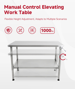 Factory Made Adjustable Height <b>Work</b> <b>Table</b> Ergonomic <b>Work</b> <b>Table</b> With UIndershelf For Kitchen - Product Image 2