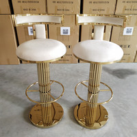 Offres Spéciales Moderne En Acier Inoxydable de Luxe À Dossier Haut Pivotant Tabouret De Bar Chaise Haute Réglable Pour Comptoir d'hôtel