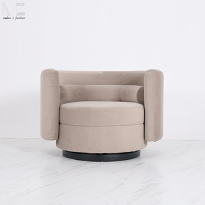 Giải trí hiện đại ghế Bắc Âu sang trọng nhung đỏ thư giãn giọng ghế bành xoay Thùng cánh tay ghế cho phòng khách - Product Image 3