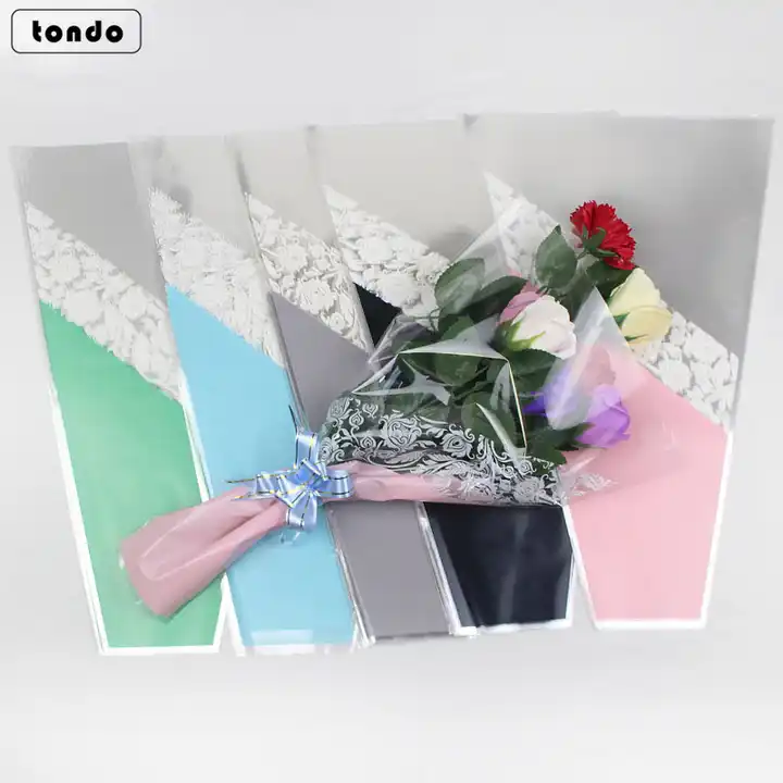 Tondo 2021 Plastic Clear Single Rose Flower Sleeve For Packing