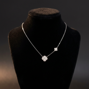 Collar con Diamante Cultivado en Laboratorio Certificado por IGI, 0.65ct, Motivo de Trébol de 4 Hojas con Halo, Oro Sólido de 18K, 14K, 10K, Plata 925, Colgante para Mujer - Product Image 3