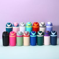 Botella de Agua Portátil Mini de Acero Inoxidable de Doble Pared y Aislamiento de 12oz con Tapa Abatible y Asa para Niños y Mujeres, Venta al por Mayor