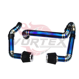 Vortex Burnt Blue Titanium TA1 Grade Cold Air Intake G80 M3/G82 M4/S58 76mm High Performance TIG <b>Welded</b> Clamp High Flow - Product Image 3