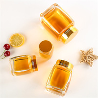 Factory Direct Sale Big Mouth Square Honey Sealed tank Glass Jam Jars With Metal Seal Lid