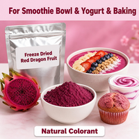 EU & USDA Biologisch Vriesgedroogd Rood Drakenfruit Roze Pitaya Poeder Voedingskwaliteit Wateroplosbaar