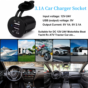 Cargador de Encendedor de Cigarrillos con Doble USB 5V/2.1A y 1A, Enchufe Universal Marino con 2 Puertos USB-A y Salida de Corriente de 12V para Barco, Camión, Auto, Autobús, UTV - Product Image 6