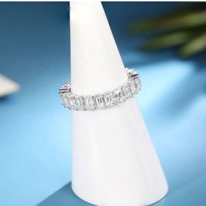 Perfetto regalo promessa 0,15ct 1ct fidanzamento smeraldo matrimonio anelli da sposa 9k 18k oro massiccio diamante da laboratorio anello eternità - Product Image 2