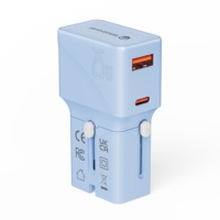 Enchufe de Extensión USB-C Wontravel Super Rápido de 25W PD QC, Cargador de Viaje Mini Universal Ignífugo para PC, Enchufe EU/UK/USA/AU