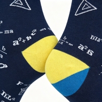 Chaussettes en coton amusantes pour hommes automne-hiver, motif horloge, rayures géométriques, revers à motif, cheville tendance, nouveaux produits Europe Amérique