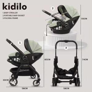 Kidilo S366 Passeggino 3 <span class=keywords><strong>in</strong></span> 1 con Seggiolino <span class=keywords><strong>Auto</strong></span> Pieghevole per <span class=keywords><strong>Neonati</strong></span>, Carrozzina Compatta per Bambini - Product Image 5