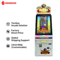 Machine de jeu d'arcade commerciale à monnayeur, type grue à pinces et pousse-pièces, avec alimentation 110/220V et garantie 1 an