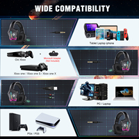 Casque de jeu avec câble adaptateur, suppression du bruit, RGB, filaire, USB 3,5 mm, étanche IPX-5, pour PC, audiophile, aviation