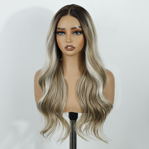 Synthetic13x4 mỗi nhổ ren phía trước glueless tổng hợp Tóc Giả chịu nhiệt sợi tổng hợp tóc perruque HD ren glueless tóc giả - Product Image 2