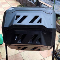Composteur de jardin extérieur pour la maison, 160L, bac à compost en plastique pour les déchets alimentaires