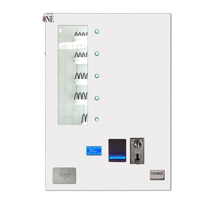 5 Selections Electronic Wall Mounted Vending Machine OEM/ODM Snack and Mask with Coin Token Cash or Card Reader Payment System