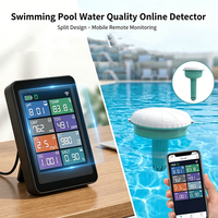 Moniteur de piscine WiFi multiparamètres 8 en 1, flottant, étanche, pH, ORP, TDS, EC, sel, SG, chlore, température, application Tuya
