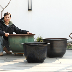 Grands pots de plantes modernes en plastique, vente en gros, robustes, <span class=keywords><strong>pour</strong></span> l'extérieur, <span class=keywords><strong>pour</strong></span> la décoration de la maison et du jardin, avec trous de drainage, divers modèles - Product Image 5