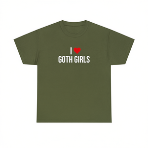 เสื้อยืดพิมพ์ลาย I Love Goth GIRLS เสื้อ Meme ตลกๆสำหรับเป็นของขวัญเสื้อผ้าปิดปาก - Product Image 2
