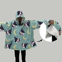 Nouvelle Couverture Polaire Chaude et Douce en Flanelle Sherpa, Sweat-shirt Portable à Capuche, Couverture à Capuche Surdimensionnée Personnalisée pour Adultes et Enfants – Vente Flash