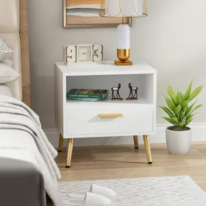 Cabeceira acrílica moderna dourada, cabeceira pequena espaços armário design branco