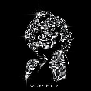 Diseños Listos para Usar: Motivo de Diamantes de Imitación con Rostro de <span class=keywords><strong>Marilyn</strong></span> Monroe, Transferencia de Diamantes de Imitación Termoadhesiva para Camisetas - Product Image 1