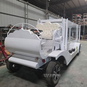รถศพไฟฟ้าสไตล์เรโทรคลาสสิก สีขาว 4 ล้อ สำหรับการขนส่งพิเศษ - Product Image 2