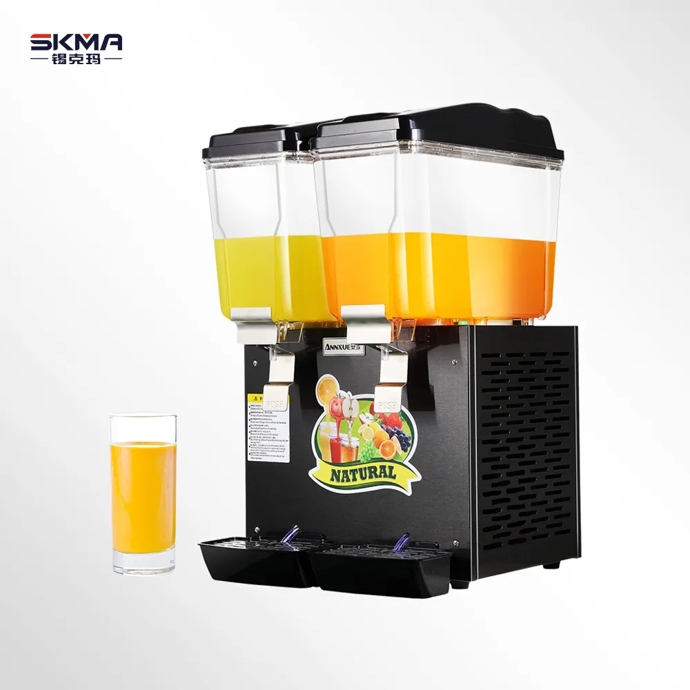 High Quality Double Cylinder 32L Stainless Steel Beverage Dispenser Cold And Hot Drink 2 Tank Juice Dispenser