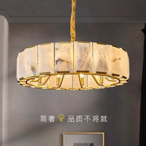 Luxury Marble Copper <b>Chandelier</b> Round Multi-head Led <b>Light</b> For Living Room Dining Room Master Bedroom - Product Image 1