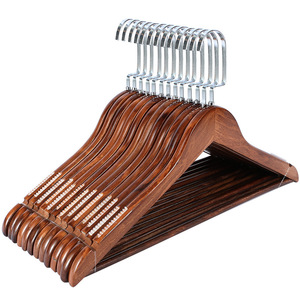 Cintres en bois massif pour magasin de vêtements de marque personnalisée pour le supermarché Cintres en bois de gros de qualité - Product Image 1