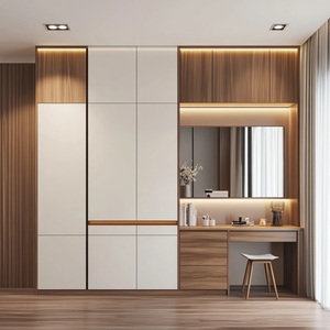 ตู้เสื้อผ้าไม้สำหรับห้องนอนประตูบานเลื่อนสไตล์โมเดิร์น - Product Image 2