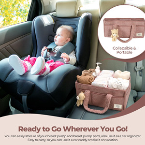 Cesta Organizadora Grande para Pañales y Toallitas, Regalo para Baby Shower, Organizador de Cuarto de Bebé con Oso - Product Image 6