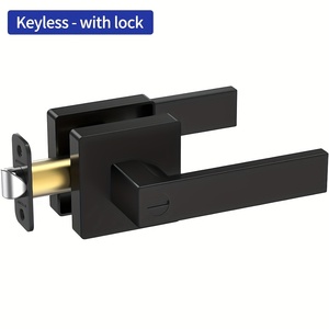 Poignées de porte robustes noires mates de conception française, ambidextres, pour intérieur (chambres, villas, hôtels) et extérieur - Product Image 3