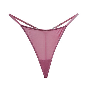 Culotte string sexy taille basse en tricot pour femme, effet push-up, tentation, personnalisable avec logo ODM, Spandex/Nylon sans couture 10 - Product Image 5