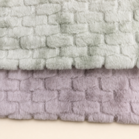 Tissu en fausse fourrure de lapin 100% polyester tricoté, doux, gaufré, motif brique murale, pour jouets, vêtements, voitures et literie pour filles