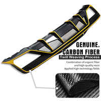 Pour Chevrolet Corvette C8 Stingray Cabriolet Coupé Z51 Z06 2020-2025 – Diffuseur de pare-chocs arrière, grille et spoiler en fibre de carbone