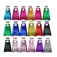 Großhandel Doppels chicht Velcro Rot und Blau Kinder Erwachsene Superheld Cape Festliche Fantasy Kostüm Superhelden Set