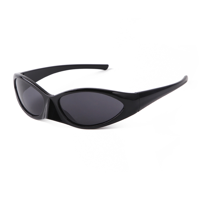 ADE WU STY20920G Eagle Mouth Futuristic Riding Sunglasses Oval Frame Outdoor Y2K Sports Eyewear Men's Cool Bat Sunglasses