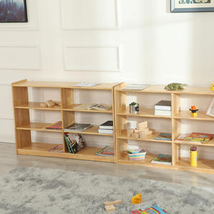 Armadietto ad angolo Montessori in legno massello Design moderno libreria asilo armadietto giocattolo combinazione libreria per bambini - Product Image 3