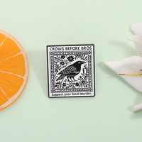 Gagak sebelum Bros pin Enamel mendukung pembunuhan lokal Anda Retro Punk geometris Bros kerah perhiasan lencana grosir