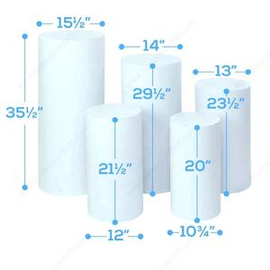 Socle cylindrique en métal épais <span class=keywords><strong>de</strong></span> haute qualité, blanc, pour <span class=keywords><strong>table</strong></span> <span class=keywords><strong>de</strong></span> dessert, fête d'anniversaire, mariage, avec couvercle - Product Image 6