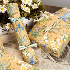 Papel de Regalo Floral Kraft MAYPLUSS, 17 Pulgadas x 16.5 Pies, Elegante Papel de Regalo con Diseño de Prado, Estilo Boho, Flores de Acuarela - Product Image 6