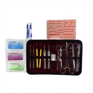 Suture Training <b>Kit</b> with Manikin and Silicone Practice Pad Stainless Steel Instruments Medical Students Disposable First-Aid - Product Image 1
