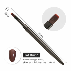 Brosse à ongles personnalisée avec manche en métal, poils en nylon réutilisables pour le nail art classique et les ongles en gel - Product Image 6