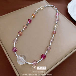 Collier en perles d'hématite argentée, simple, haute couture, court, polyvalent, personnalité élégante, bijoux en gros pour femmes - Product Image 1