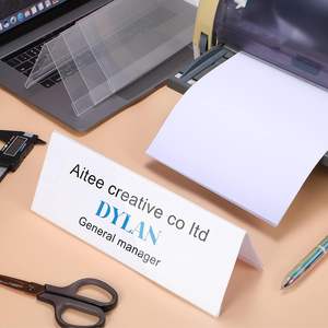 Acrílico Placa de Nome para Mesa Clear Holder Barraca PVC Placas Plásticas Sign Frame Escritório Conferência Negócios Sala de Reunião Escola - Product Image 3