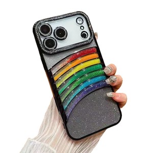 Custodia per telefono Glitter Rainbow Quicksand, <span class=keywords><strong>Cover</strong></span> protettiva galvanizzata per <span class=keywords><strong>iPhone</strong></span> 17 Pro Max e Samsung S25 Ultra - Product Image 5