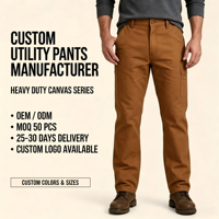 Pantalon de travail en toile extensible pour homme, coton, hydrofuge, résistant aux taches, 6 poches, double genouillère, vêtements de travail