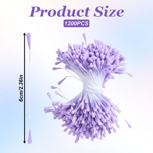 MatteFlower Stamens Lot en vrac de 360 pièces de pistils réalistes pour fleurs artificielles DIY, artisanat avec fil de fer et arrangements floraux - Product Image 2