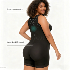 Body sculptant post-chirurgie pour femmes, correcteur <span class=keywords><strong>de</strong></span> posture croisé dans le dos, body avec entrejambe ouvert, réglable, respirant, vêtements <span class=keywords><strong>de</strong></span> compression - Product Image 2