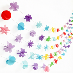 Paper <b>Garland</b> String Butterfly <b>Flower</b> Heart Star Hanging Decoration for Wedding Party Indoor Decor - Product Image 1